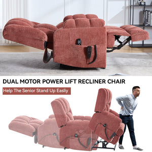 Dual Motor Heat Massage Electric Power Lift Recliner