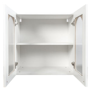 Wall Cabinet with Arched Glass Door and Adjustable Shelves
