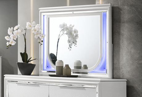 Tarian - Mirror With LED - White - Best Buy Furniture
