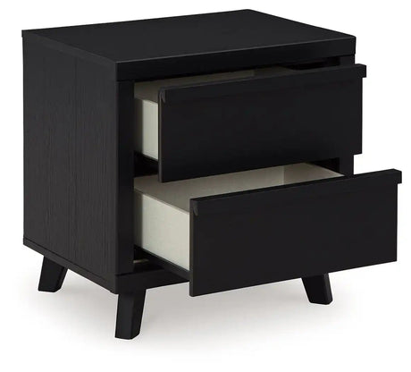 Danziar - Two Drawer Night Stand - Black - Best Buy Furniture