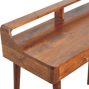 Elevated Chestnut Console Table, 2-Drawers, Nordic Legs