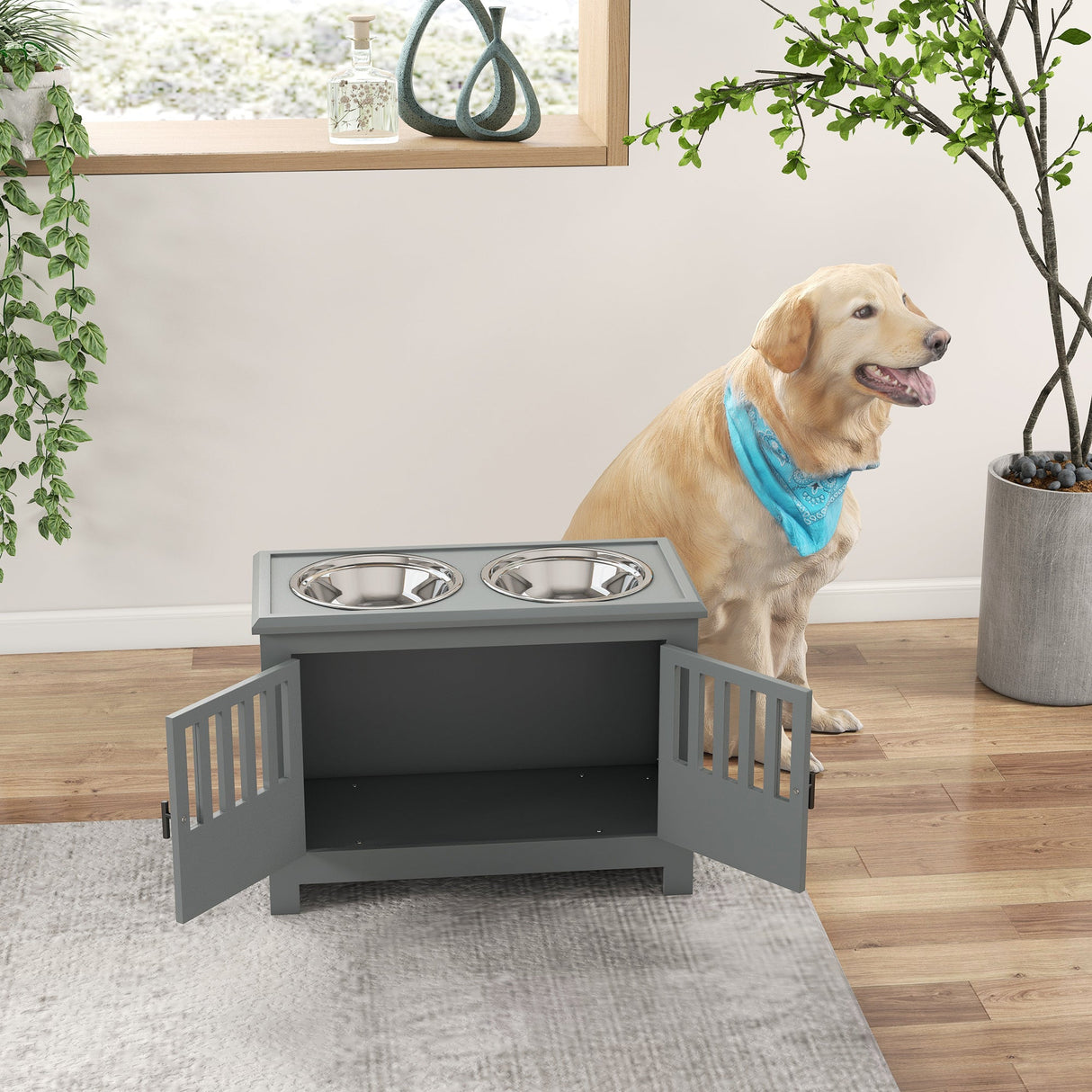 PawHut-Large-Elevated-Dog-Bowls-with-Storage-Cabinet-Containing-Large-37L-Capacity-Pet-Bowls