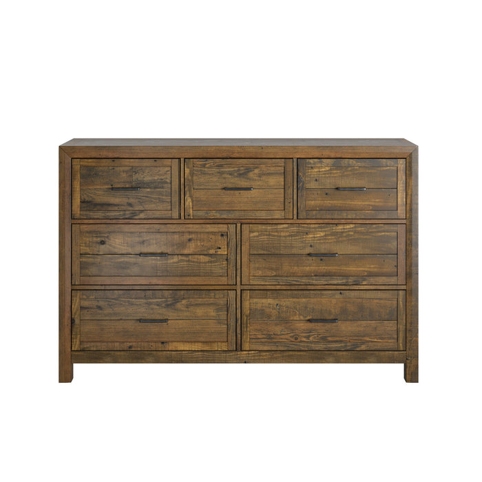 7 Drawer Dresser with Smooth-Glide Drawers - Brown