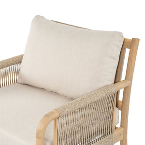 Casper Outdoor Club Chair Acacia Wood and Woven Rope