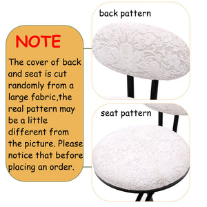 Round Print Bar Stools Upholstered Chairs For Kitchen (Set of 2)