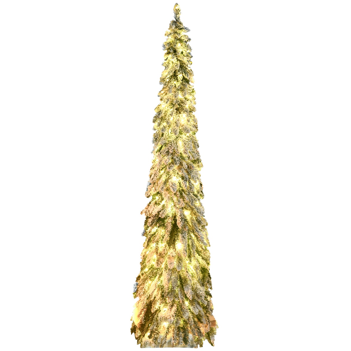 HOMCOM 7ft Tall Prelit Pencil Artificial Christmas Tree