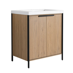 Modern Freestanding Bathroom Vanity With Resin Sink & Soft Close Cabinet Doors