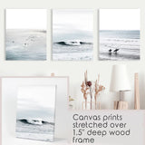 Navy Blue Surfing Wall Art. Set of 3 Prints