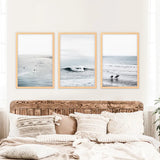 Navy Blue Surfing Wall Art. Set of 3 Prints