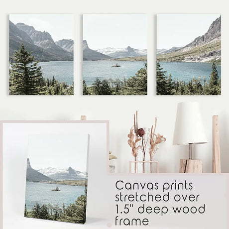 Montana Glacier National Park. Mountain Lake. Travel Wall Art