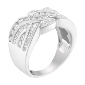 10K White Gold Diamond Bypass Ring (1 Cttw, H-I Color, I1-I2 Clarity) - Size 6-3/4