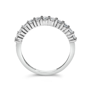 IGI Certified 1/2 Cttw Diamond 10K White Gold Prong Set Fluted Band Style Ring (I-J Color, I2-I3 Clarity) - Size 7