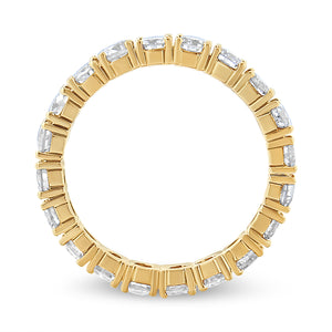 14K Yellow Gold 2.00 Cttw Shared Prong Set Round Cut Diamond Eternity Band (J-K Color, VS1-VS2 Clarity) - Ring Size 6.75