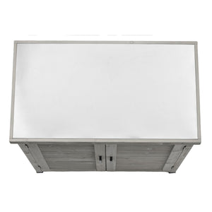 Potting Bench With Storage Cabinet And Metal Table Top For Outdoor
