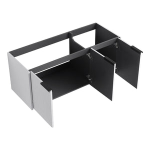 Contemporary Wall Mounted Bathroom Vanity With Resin Double Sink