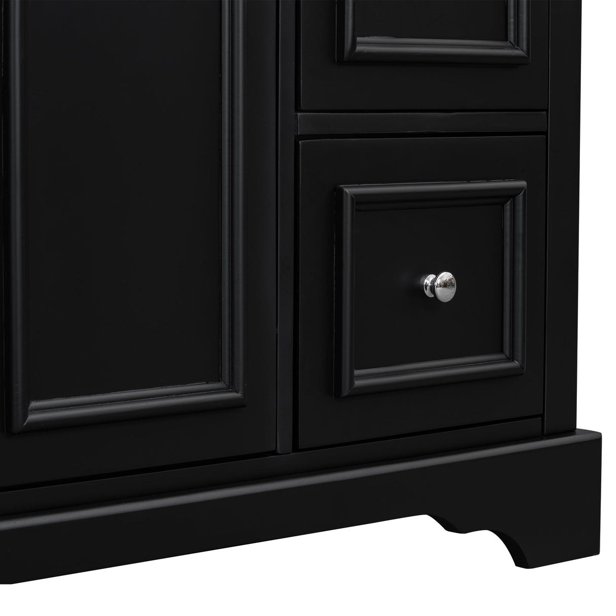 Bathroom Vanity With Sink, Soft-Close Doors, Adjustable U-Shelf, 3 Drawers