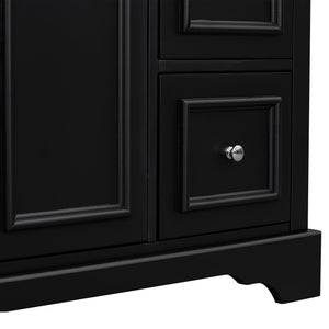 Bathroom Vanity With Sink, Soft-Close Doors, Adjustable U-Shelf, 3 Drawers