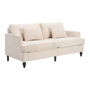 Mid Century Modern Fabric Loveseat Sofa, 2 Seat Upholstered Couch