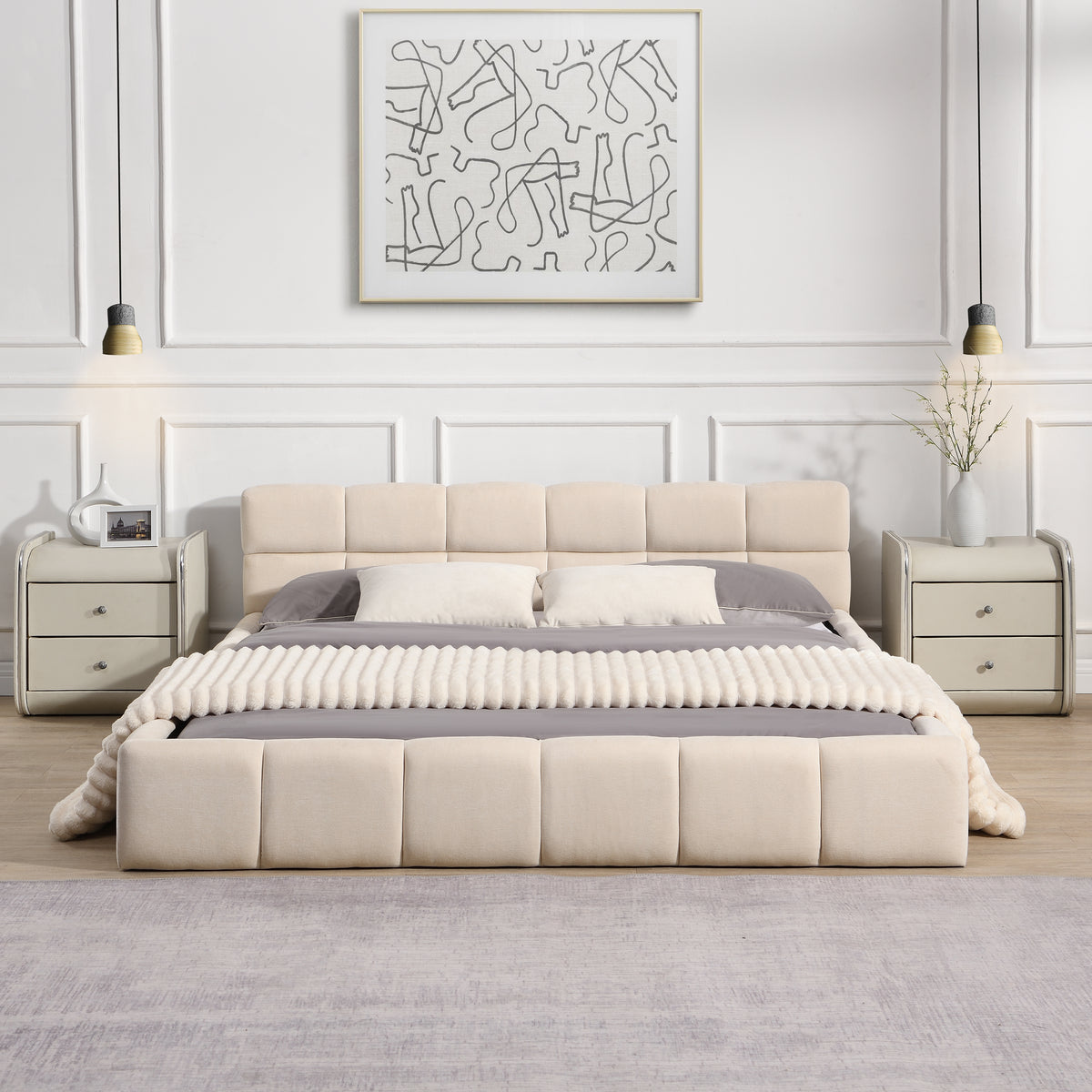 Elegant Chenille Upholstered Bed