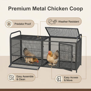 Chicken Cage, Poultry Breeding Coop - Black / Silver