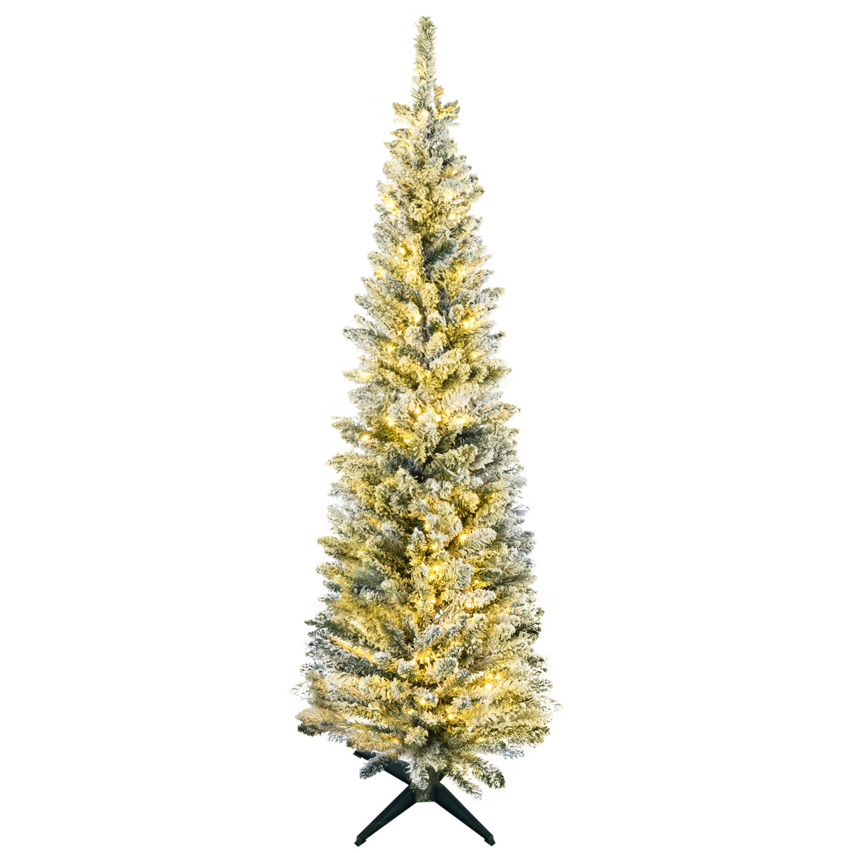 HOMCOM 5' Tall Pre-Lit Slim Noble Fir Artificial Christmas Tree