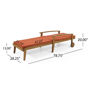 Jason Chaise Lounge Adjustable Acacia Wood Outdoor Furniture