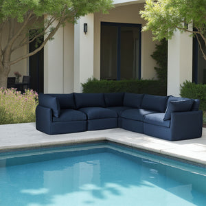 L Shaped Sectional, 103-Inch Modular Patio Sofa, Blue