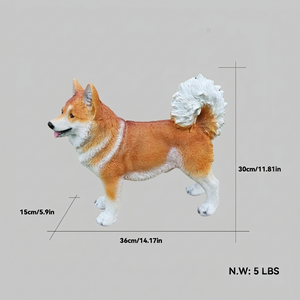 Lifelike Shiba Inu Dog Statue