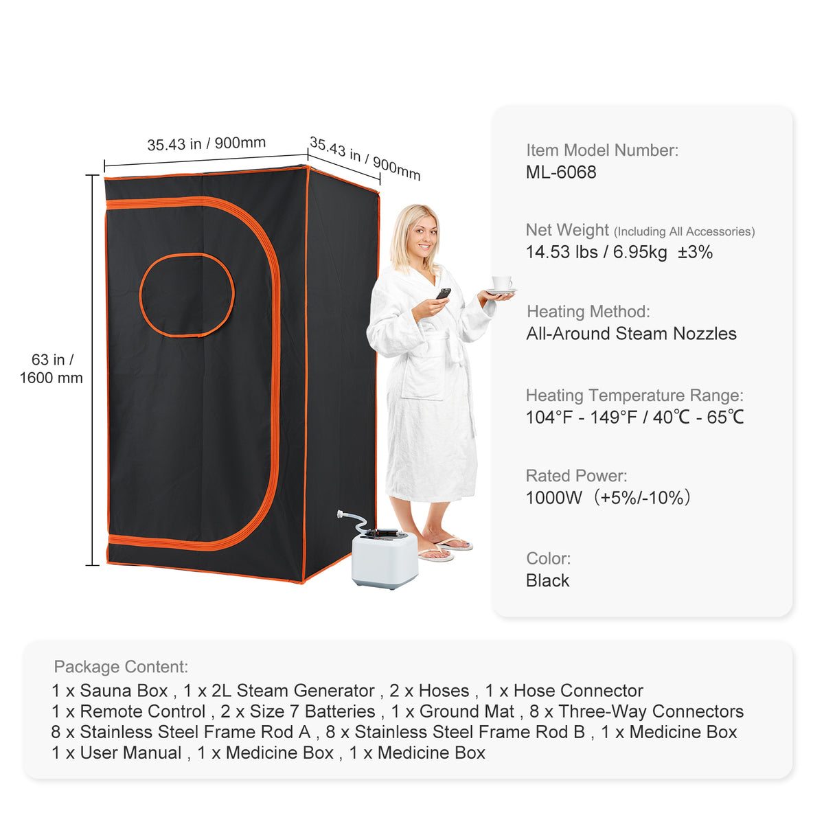 Portable Steam Sauna Tent Full Size