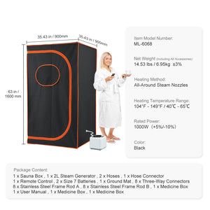 Portable Steam Sauna Tent Full Size