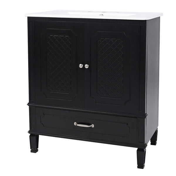 Bathroom Vanity With Sink, Soft Closing Door, Multi Functional Storage