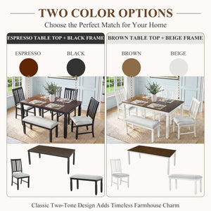 59"-77" Extendable Dining Table for 4–6 People