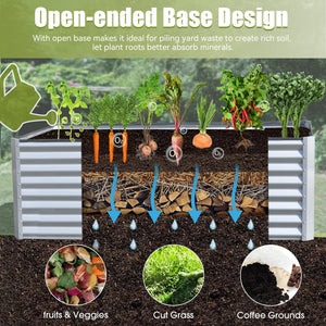6x3x2ft Galvanized Raised Garden Bed