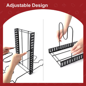 Adjustable Pot Rack Kitchen Storage Organizer - Black
