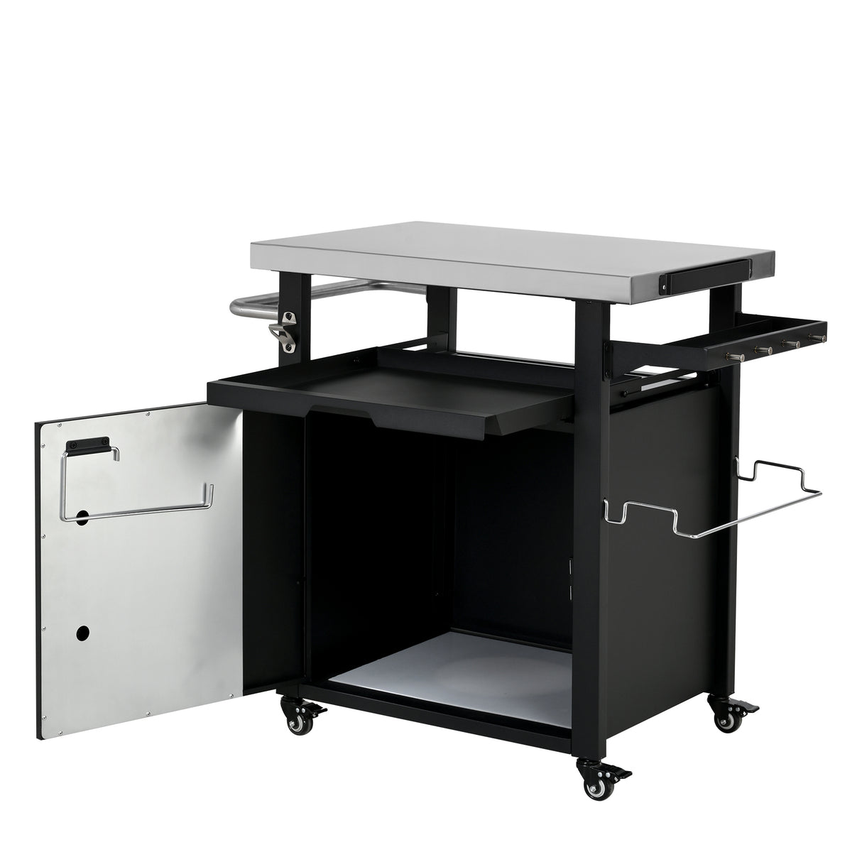 K&K 39.5" Outdoor Grill Cart with Storage Cabinet