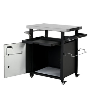 K&K 39.5" Outdoor Grill Cart with Storage Cabinet