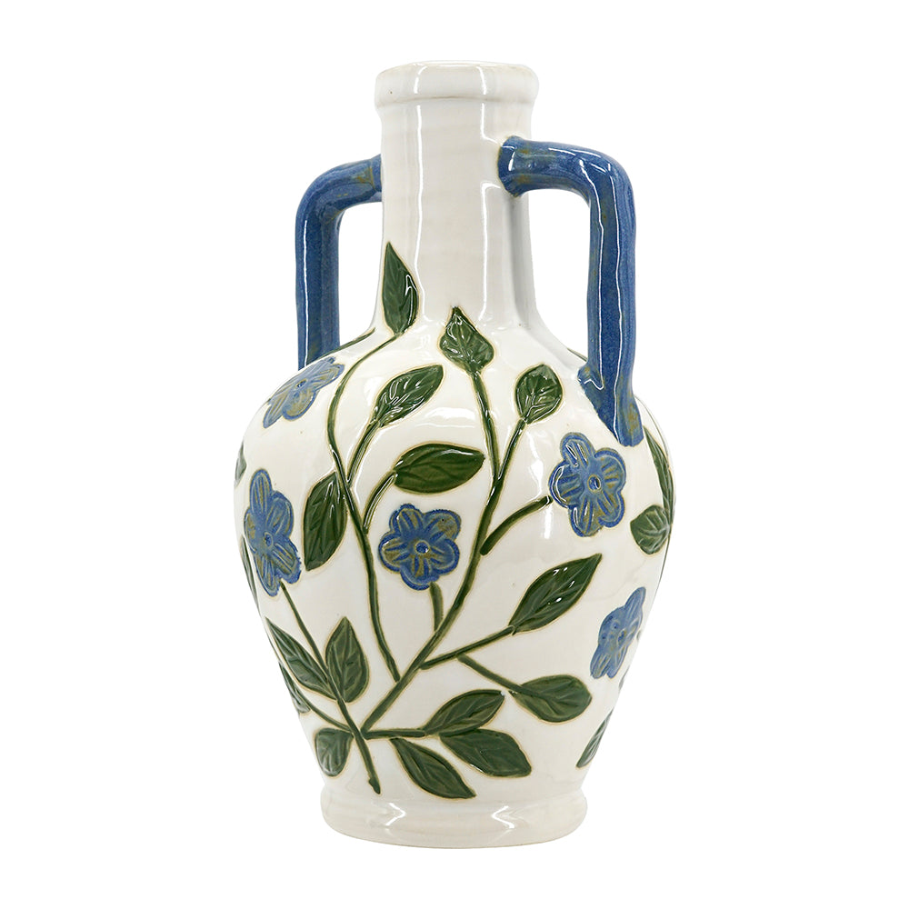 Floral Amphora Ceramic Vase