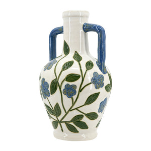 Floral Amphora Ceramic Vase
