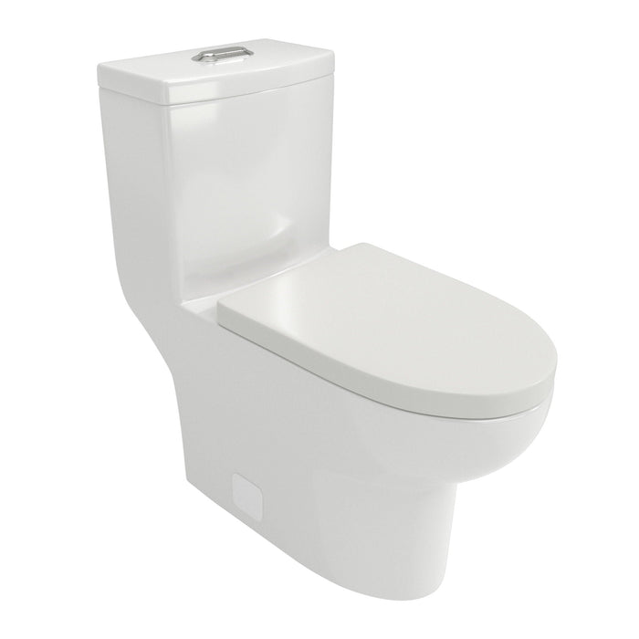 Dual Flush 1 Piece Toilet with Soft Closing Seat - White