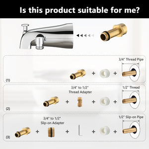Lift-Up Diverter Bathtub Faucet with 6 Settings Handheld Shower