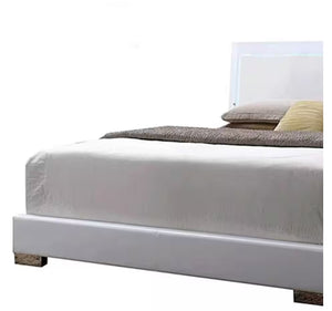 Lorimar White Faux Leather Panel Bed
