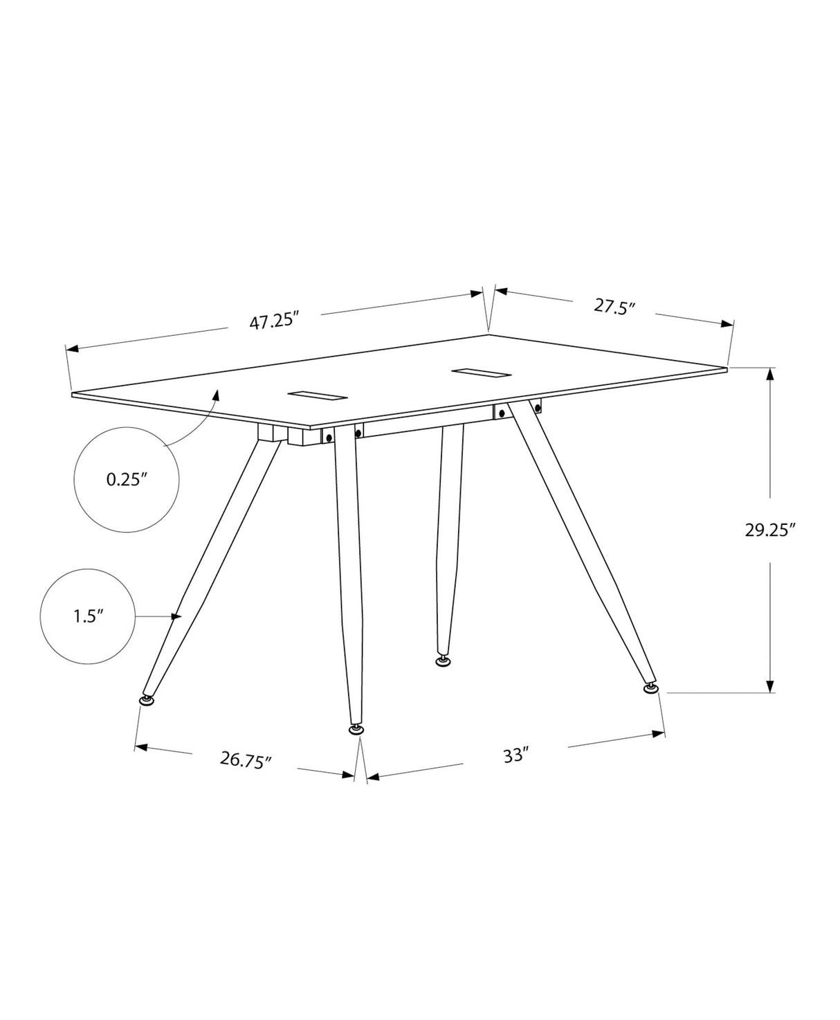 Computer Desk For Home Office, Laptop, Tempered Glass, Contemporary & Modern - White - Best Buy Furniture