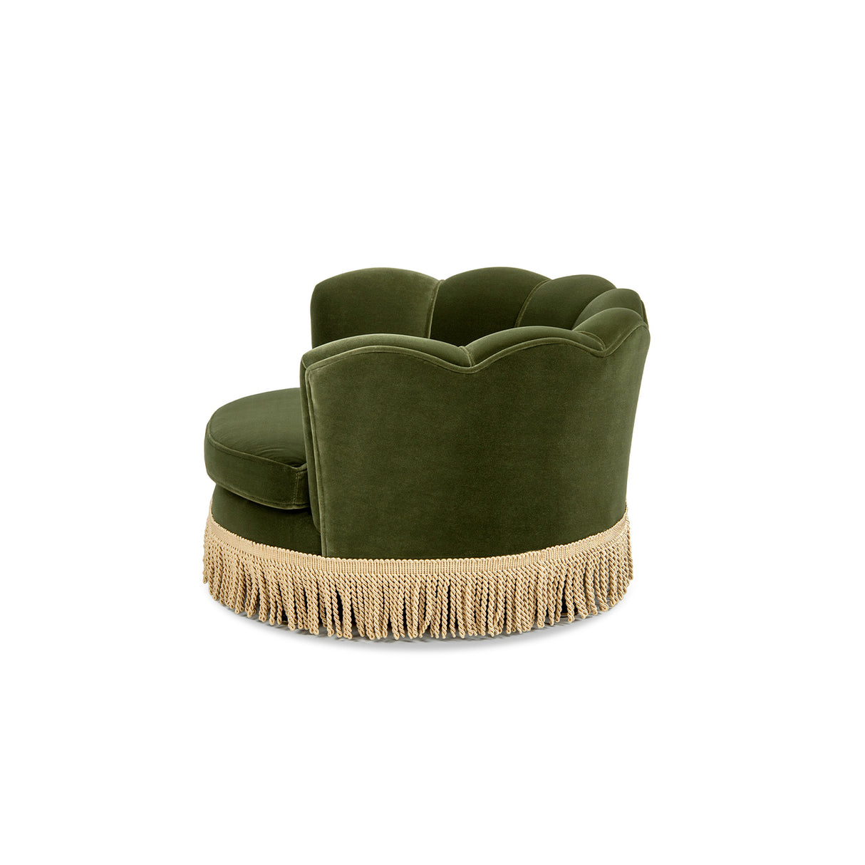 Clara 34.5" Scalloped Pet Sofa Bed - Medium, Olive