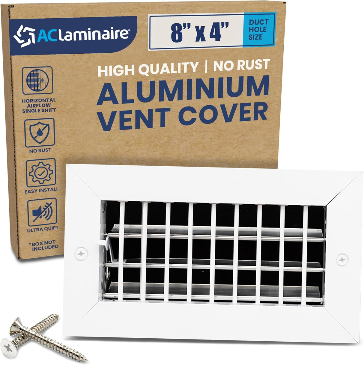 AC Register Vent Cover 8X4 Inch - Box of 16