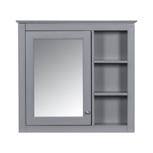 Bathroom Vanity With Medicine Cabinet, Royal Mirror Cabinet, Modern Bathroom Storage Cabinet With 2 Soft Closing Doors And 4 Drawers
