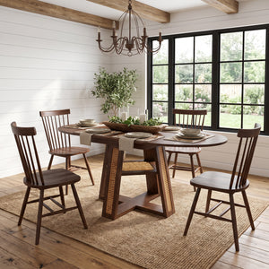 43.3"-59.05" Extendable Round Dining Table for 4-6