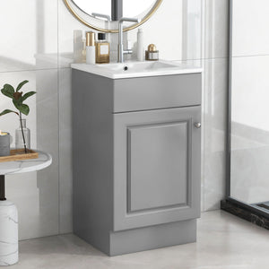 Bathroom Vanity With Sink, Cabinet With Adjustable Shelf - Best Buy Furniture