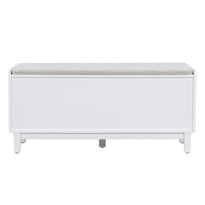 TREXM Boho Rattan Entryway Bench with Storage