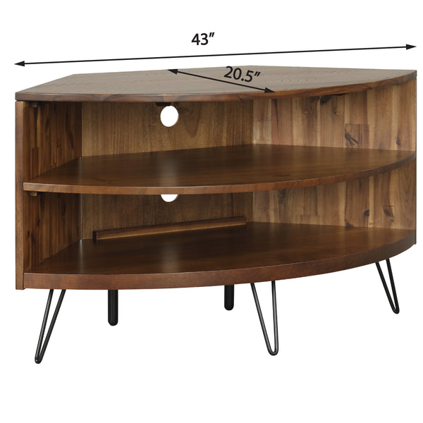 Deegan Dark Brown Corner Media Stand
