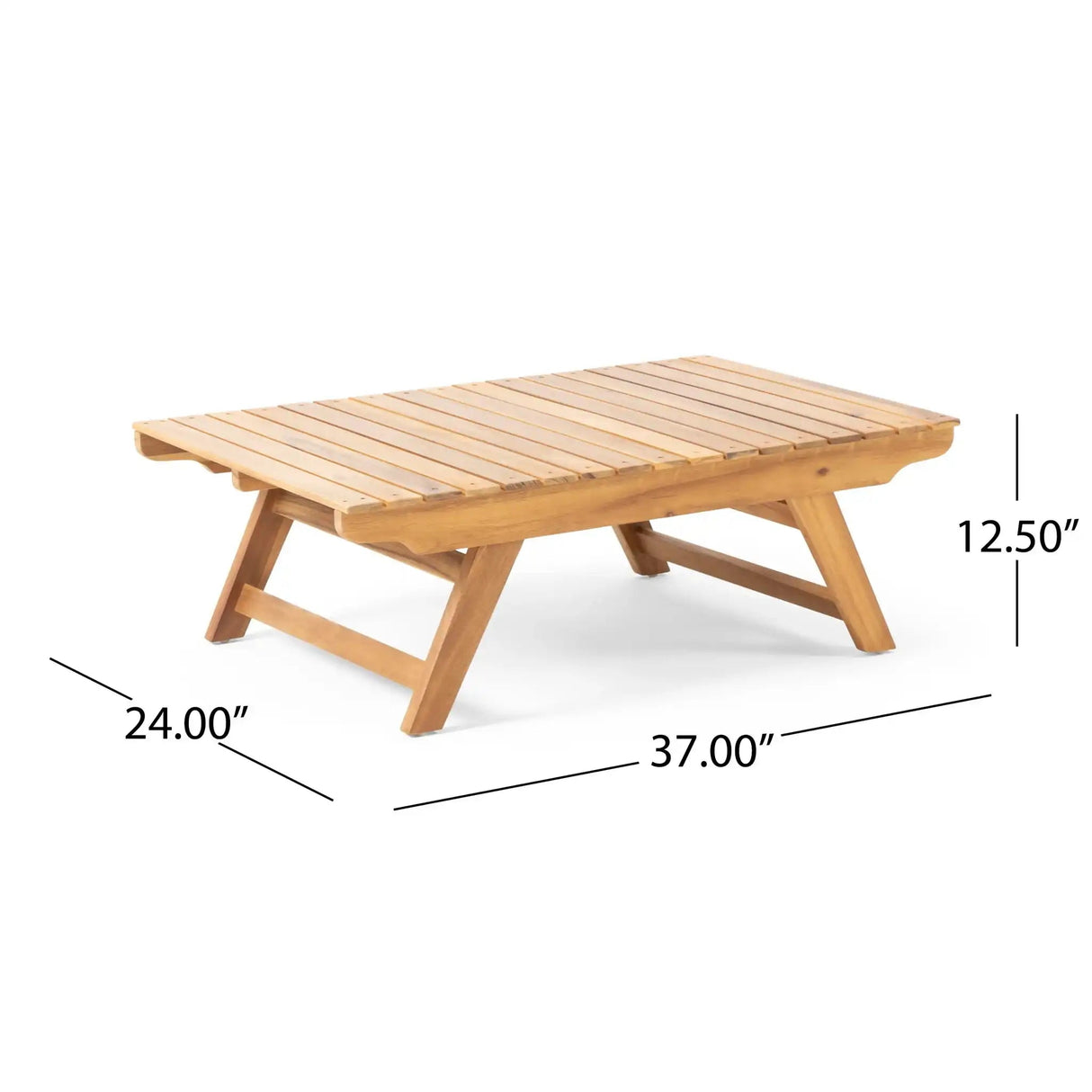 Outdoor Acacia Wood Coffee Table With Open Slat Design - Best Buy Furniture